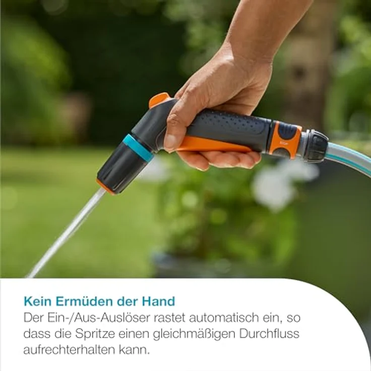 Gardena Reinigungsspritze Classic, Gartenbrause mit zwei Sprühbildern und stufenloser Wassermengenregulierung, UV- und frostbeständig – Bild 5