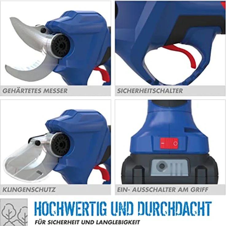 Güde Akku Astschere ASC 18-0 (Easy-Energy-Exchange Brushless Series, Lithium Ionen, 18 V, bis 30 mm Aststärke, hochwertige Bypass-Klingen, Sicherheitsschalter) – Bild 5