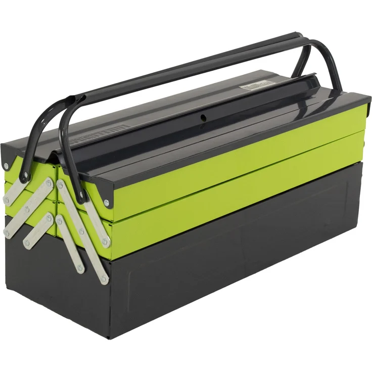 TRUTZHOLM Werkzeugkoffer Werkzeugkiste 53x20x21cm 5 Fächer aus Stahl lackiert klappbarer Griff – Bild 1