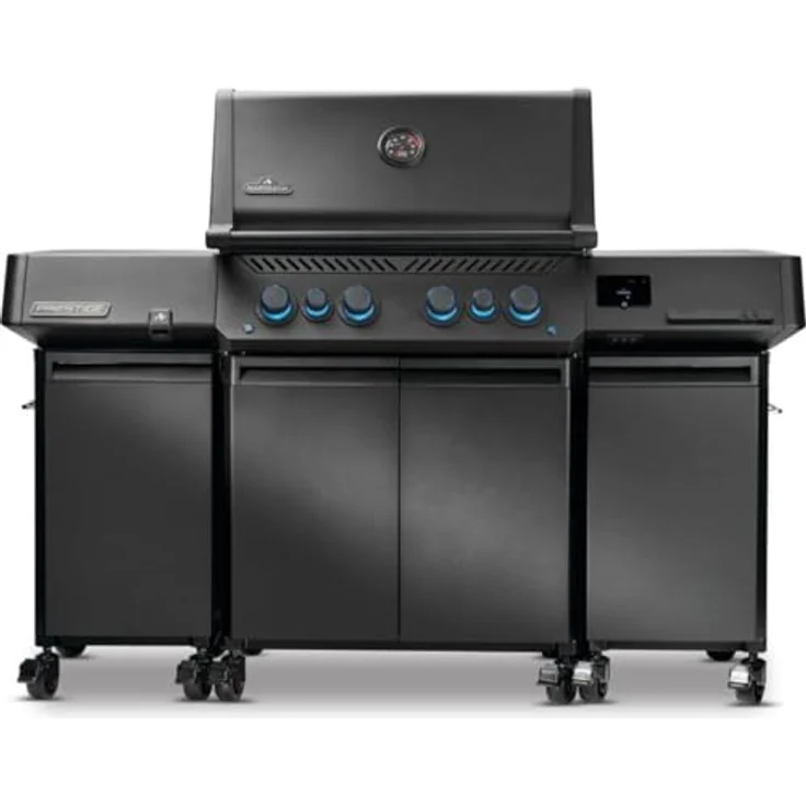 Napoleon Prestige 500 Phantom Seitenschrank 2er Set, mattschwarz, mit versteckter Schublade und 4 Rollen – Bild 1