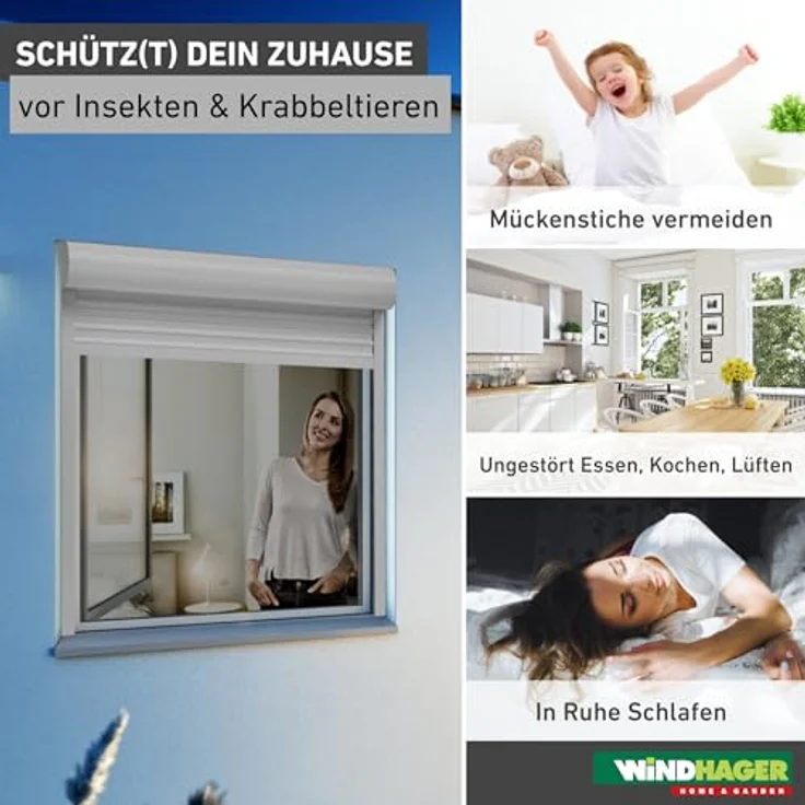 Windhager Insektenschutz Fenster ULTRA FLAT 120 x 150cm, weiß – Bild 2