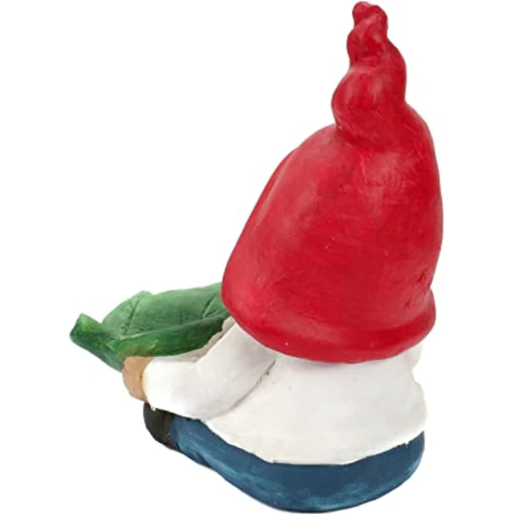 Bubble-Store Gartenzwerg als Vogeltränke oder Vogelfutterschale, bunte Gartenfigur aus Gips, 31,5 x 29,5 x 27,5 cm – Bild 4