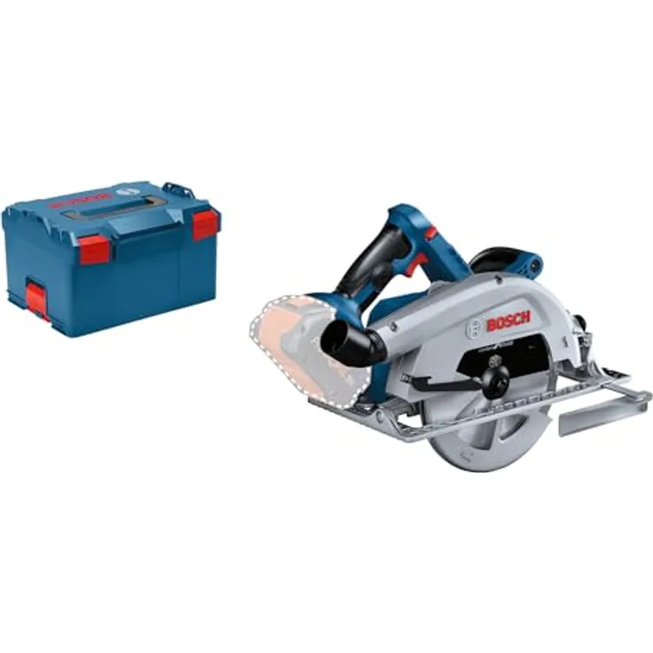 Bosch Professional 18V System Akku Handkreissäge GKS 18V-68, maximale Schneidleistung von 1.800 W, mit Parallelanschlag, Sägeblatt, Einlage, BOXX, ohne -