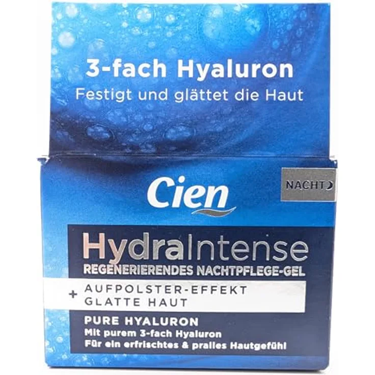 Cien Hydra Intense 3-fach Hyaluron Nachtcreme, intensive Feuchtigkeitspflege für regenerierte Haut, 50 ml