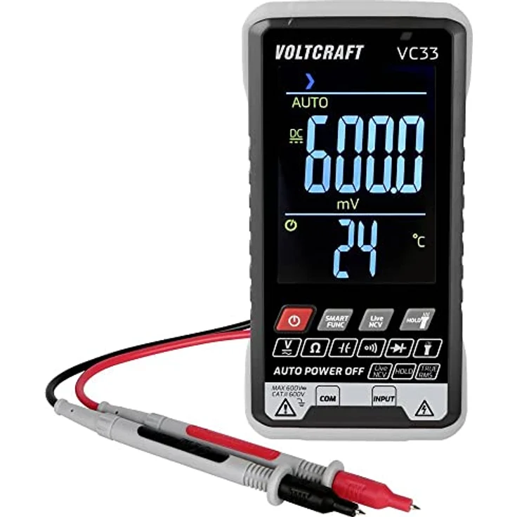 VOLTCRAFT VC33 Multimeter I präzise AC/DC Spannungsmessung bis 600V I 5999 Counts I Digitales True RMS Messgerät – Bild 1