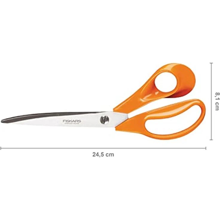 Fiskars Universalschere, Länge 24 cm, Rostfreie Stahl-Klinge-Kunststoff-Griffe, Orange, Classic, S94, 1001538 mittelgroß – Bild 2