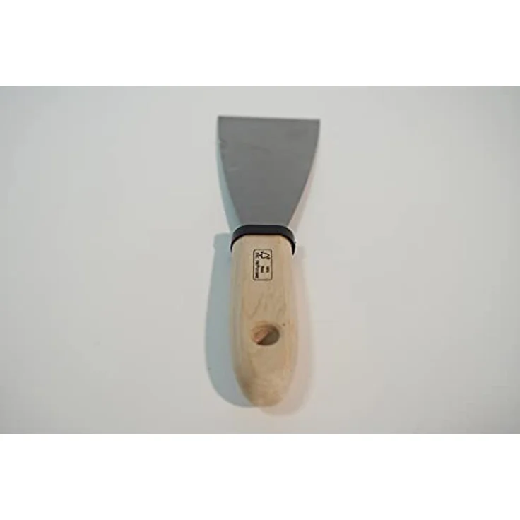 A.S. Création Malerspachtel mit Holzgriff Gipser-Spachtel aus Edelstahl zum Tapeten entfernen und Renovieren silberfarben 6 cm breit 909010 – Bild 4