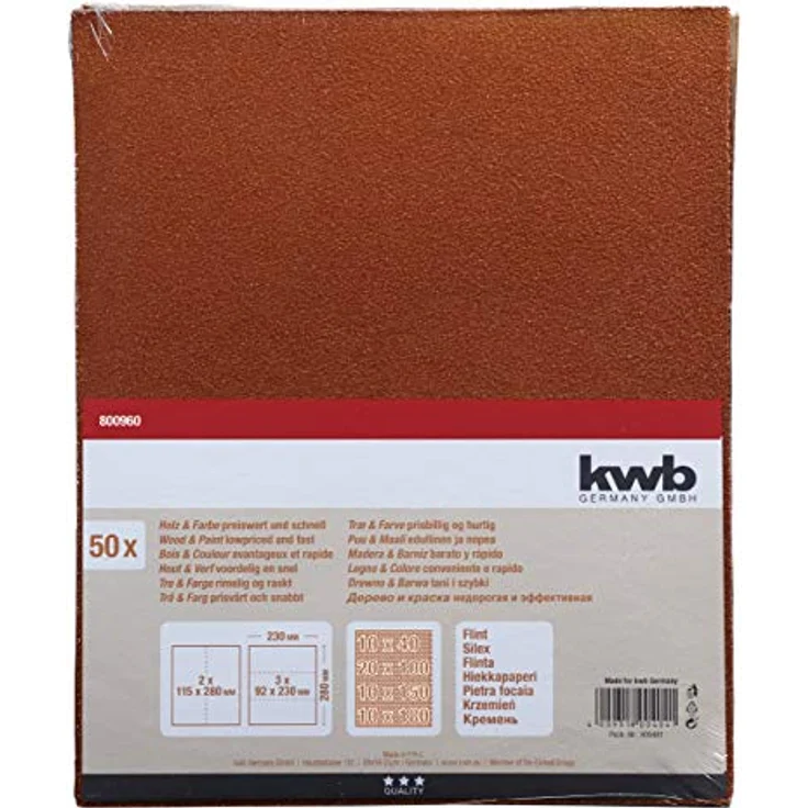 KWB 800960 Schleifpapier Holz & Farbe, Flint – Bild 3
