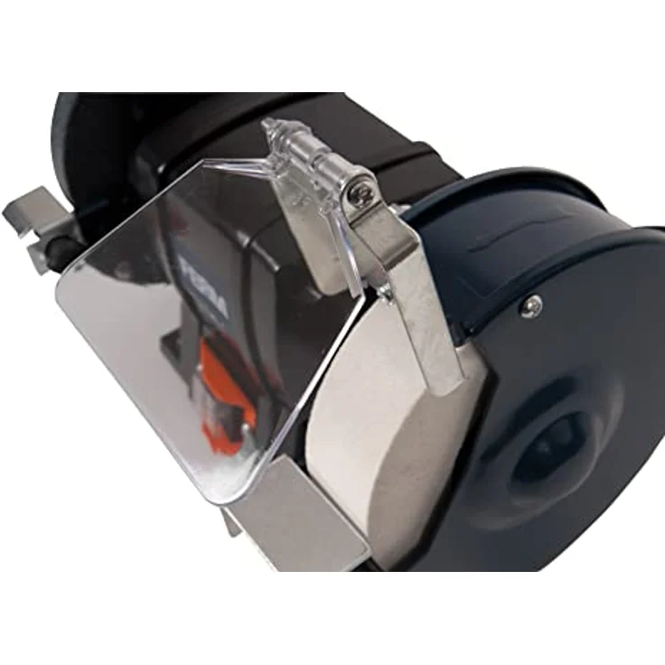 FERM Doppelschleifmaschine 250W - 150mm - Incl. P36 und P60 Schleifsteinen, Schutzbrille und Funkenfänger – Bild 9