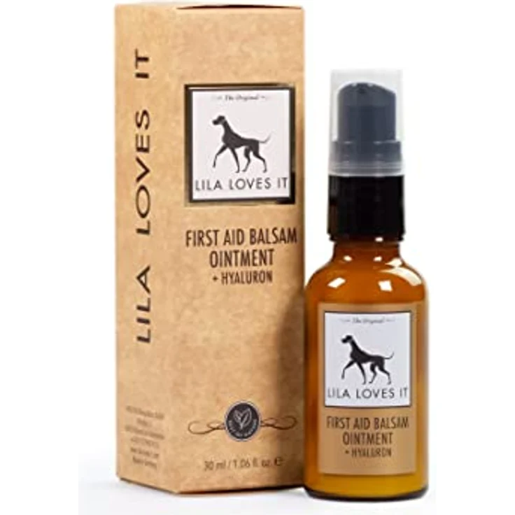Wundsalbe für Hunde – natürlicher Balsam, mit Aloe Vera und pflanzlichen Ölen, regeneriert und lindert Juckreiz, mit Hyaluron und Zink, FIRST AID BALSAM von LILA LOVES IT, 30 ml – Bild 1