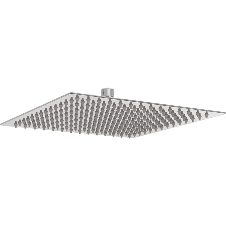 vidaXL Regenduschkopf Edelstahl 304 25x25 cm Quadrat, Anti-Kalk-Düsen, 196 Düsen, Silikon - Hochglanzschwarz – Bild 1