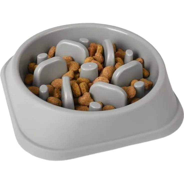 FLAMINGO Schüssel Bobo 1 Slow Feeder, Grau, Durchmesser 17 cm, 500 ml