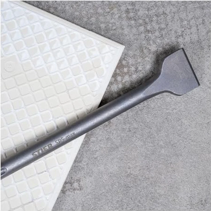 STIER SDS-max Fliesenmeißel Breitmeißel 300 x 50 mm, Robust aus hartem Stahl, verbesserte Kraftübertragung – Bild 2