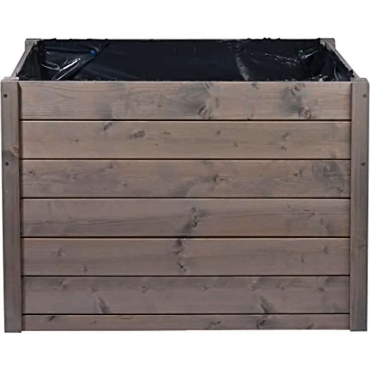 dobar® 56187e Mährobotergarage mit Pflanzkasten | Rasenroboter Unterstand Massivholz | Rasenmäher Garage | Automower Überdachung | Mähroboter Carport | 79 x 73 x 56 cm | Grau – Bild 3