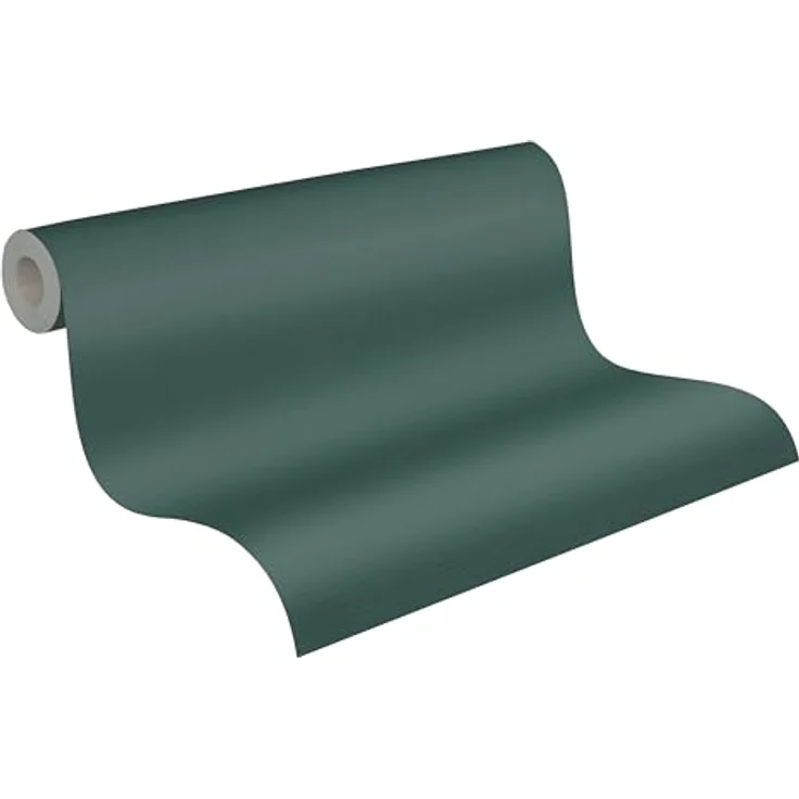 A.S. Création PrintWalls Vliestapete Uni grün, strukturierte Vliestapete 0,53 x 10,05 m, Made in Germany, lichtbeständig und scheuerfest – Bild 1
