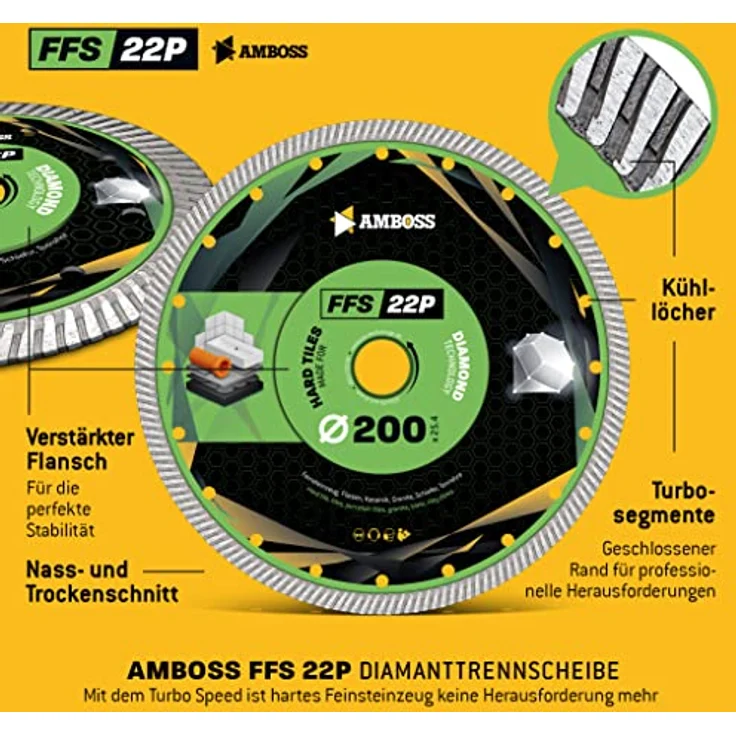 Amboss FFS 22P Diamant Trennscheibe 200 x 1.9 x 25.4 – Bild 4