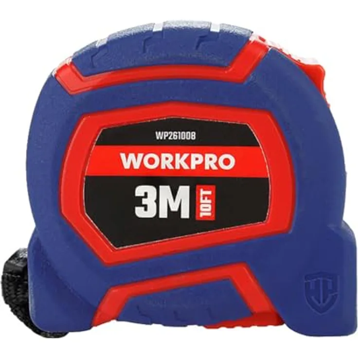 WORKPRO Flexometer Nylon 3 m x 16 mm, mehrfarbig, präzise Maßband für vielseitige Anwendungen