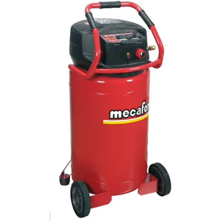 Mecafer 425100 Vertikaler Kompressor, 100 l, 2,5 PS, kompakt und mobil mit großem Griff und Vorderrädern – Bild 1