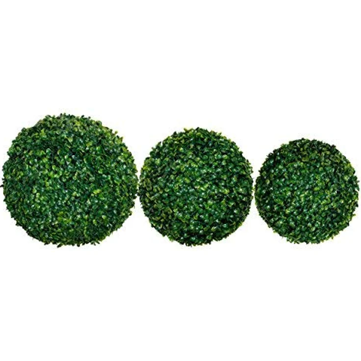 Spetebo Buchsbaumkugel grün - Ø 20 cm - Garten Deko Buchsbaum Kugel künstlich Buchskugel – Bild 2
