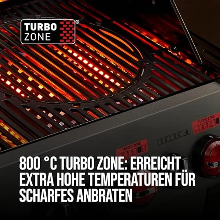 Enders Gasgrill Hyde 6 Sikr Turbo, 800 °C Turbo Zone, Infrarot-Backburner, Sichtfenster, Gussrost, 4 Brenner, inkl. Unterschrank mit Schubladen – Bild 2