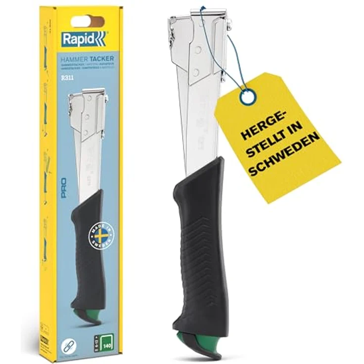 Rapid R311 Hammertacker, Profi Schlagtacker Typ 140 für Flachdrahtklammern 6-12mm, robuster Ganzstahl mit ergonomischem Griff – Bild 1