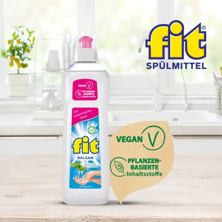 FIT fit Spülmittel Balsam 500ml, hautverträgliches Geschirrspülmittel mit Aloe Vera und Pflegeprotein, sparsam im Verbrauch – Bild 3