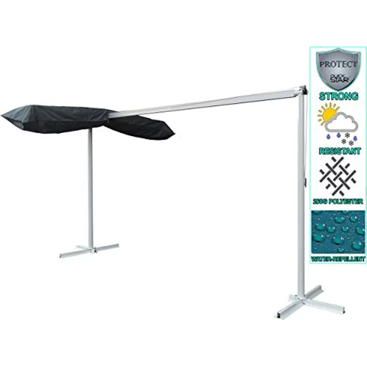 QUICK STAR Schutzhülle Premium für Standmarkisen Terrassenüberdachung Dubai, grau, aus Polyester, leichtgewichtig 0,5 kg