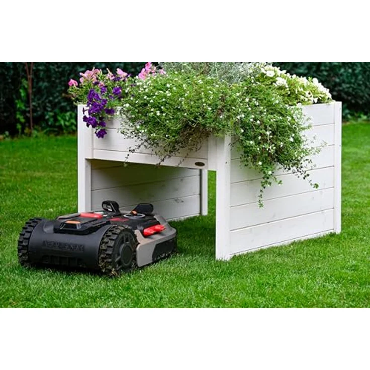 dobar Mähroboter-Garage, BxTxH: 79x73x56 cm, mit integriertem Pflanzkasten, weiß – Bild 5
