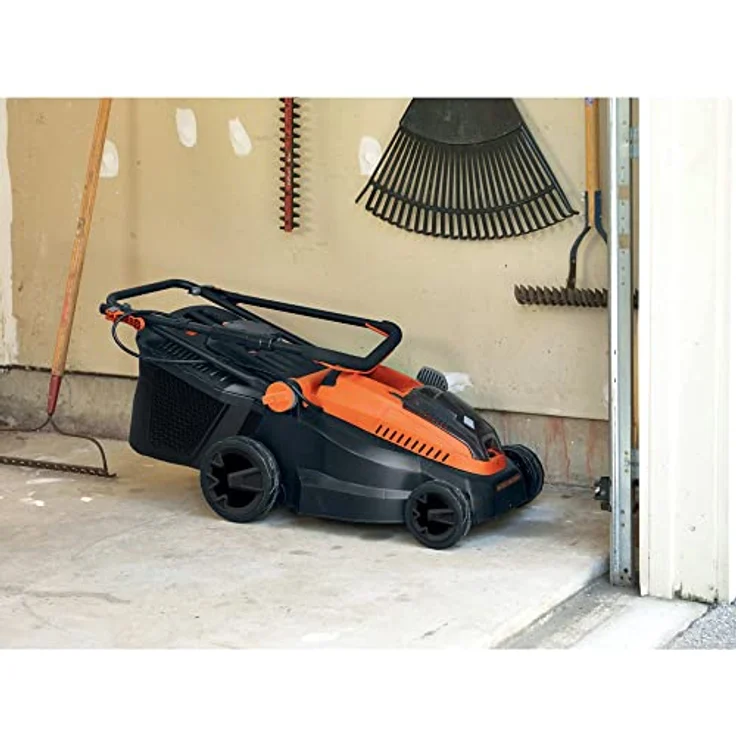Black+Decker Akku-Rasenmäher (36V, 2.0Ah, 38 cm Schnittbreite, für mittlere Rasenflächen bis 250 m², 6-fache Höhenverstellung, inkl. Akku, 90-Min Schnellladegerät, 35l Fangkorb) CLM3820L1 – Bild 5