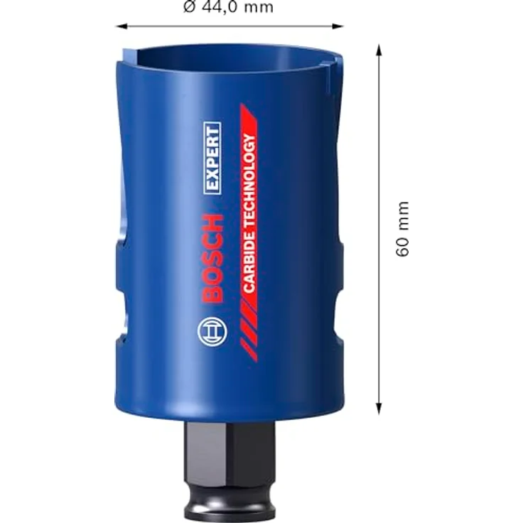 Bosch EXPERT Construction Material PC Plus Lochsäge, Ø 44 mm für Weichholz und Grobspanplatte, überragende Lebensdauer mit Carbide Technology, geeignet für bis zu 60 mm Tiefe – Bild 3