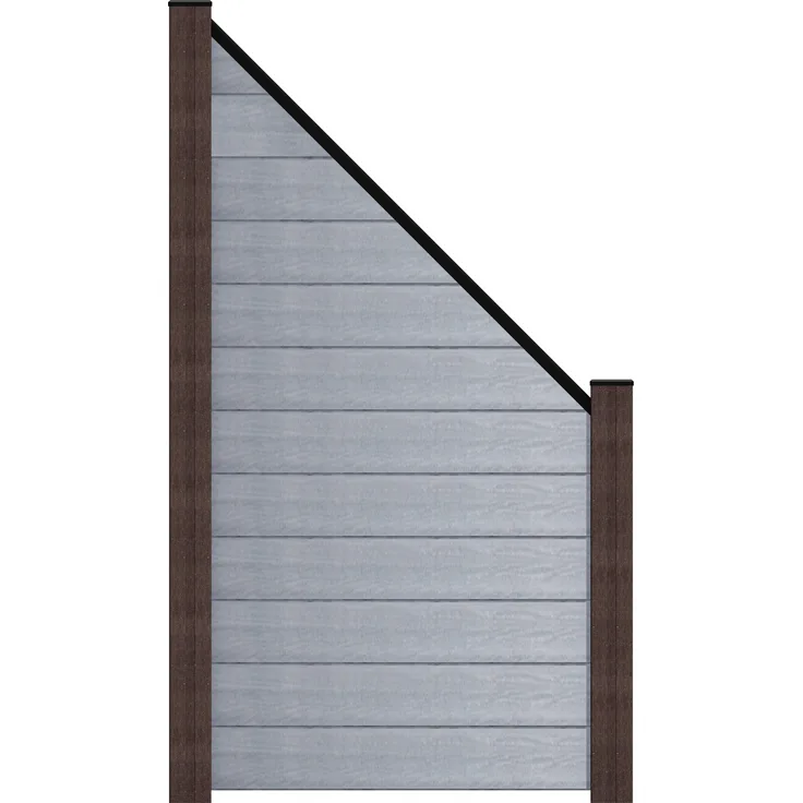 GROEN & JANSSEN GroJa Solid Stecksystem Bausatz Abgeschrägt, 90 x 180/90 x 1,9 cm, anthrazitgrau, inkl. 12 Füllungen und Abschlussprofil