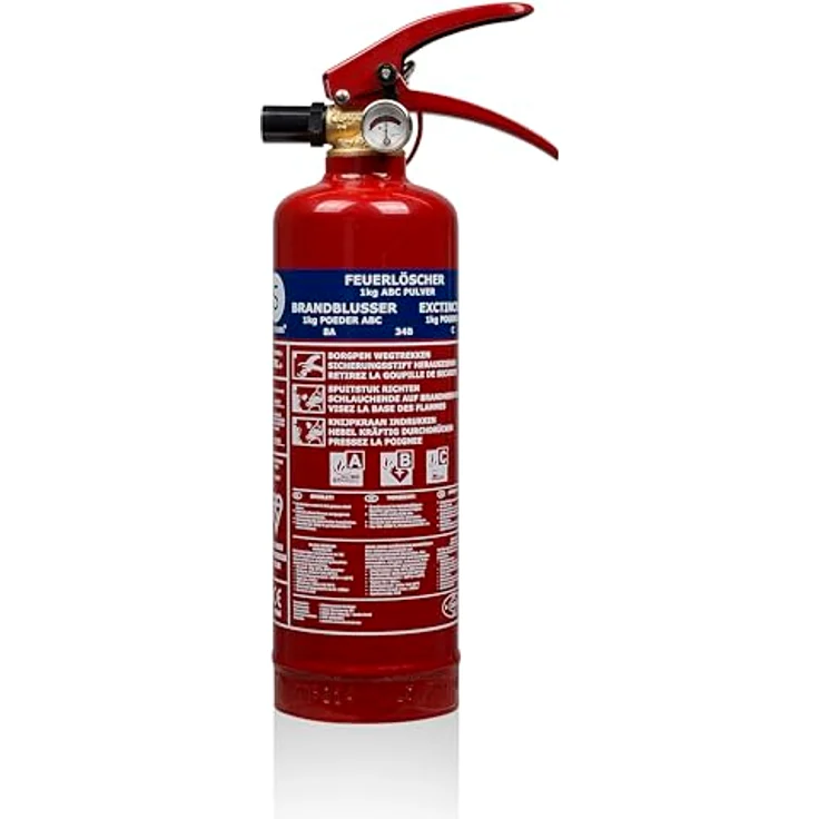 Smartwares ABC Feuerlöscher 1 Kg-Pulverlöscher mit Halterung und Manometer, 1kg, SW BB1 – Bild 6
