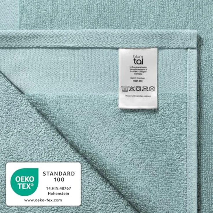 Blumtal Saunatuch, Hellblau, 80x200 cm, Oeko-Tex® Standard 100, 100% Baumwolle, für Freizeit und Wellness – Bild 7