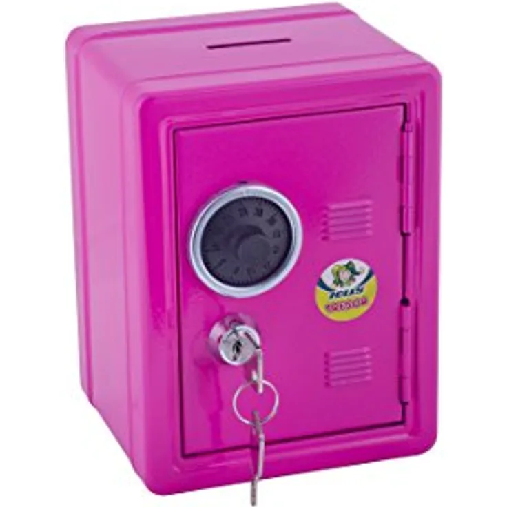 Jolly Tresor | Spardose | mit Schlüssel verschliesbar | Münzeinwurf | pink