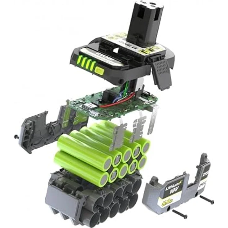 RYOBI ONE+ RB1850X 18V 5Ah Lithium+ Akku mit Akku-Ladestandsanzeige, stoßgeschütztem Design und IntelliCell™ – Bild 6