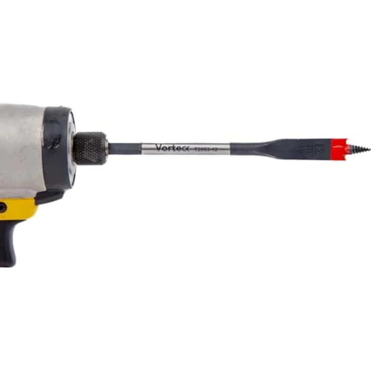 C.K Tools Vorteck Flachfräsbohrer Holzbohrer 12 mm x 152 mm, Selbstziehende Gewindespitze, 1/4 Zoll Hex Quick Lock Schaft, Carbonstahl, Schlagschrauber geeignet, CK T2953-12 – Bild 4