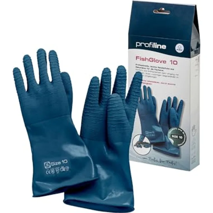 FIAP profiline FishGlove 10, Fischhandschuhe Größe 10 (XL), Naturlatex, anti-rutsch, hohe Griffigkeit und Abriebfestigkeit