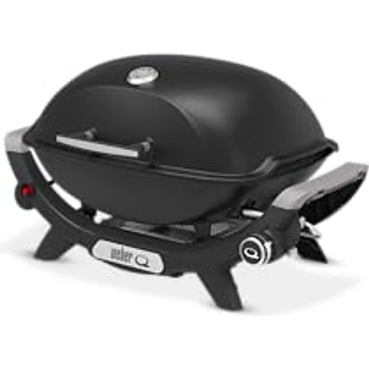 Weber Q2100N Gasgrill, 53 x 38cm Grillfläche, 1 Brenner, hoher Deckel, porzellanemaillierter Guss-Grillrost, Schwarz – Bild 3
