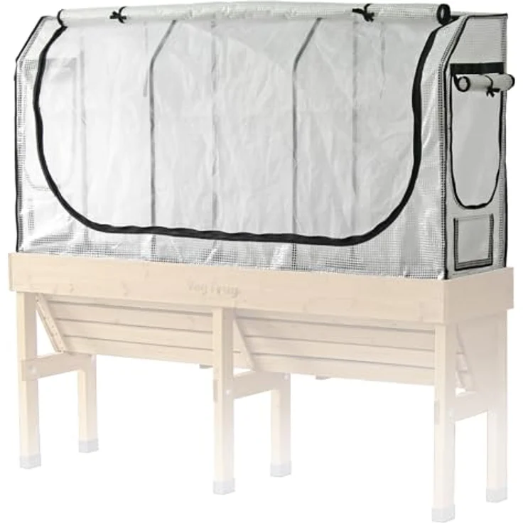 VegTrug® Gewächshausaufsatz Wall Hugger, Hochbeet Abdeckung mit Micro-Net-Funktion und PE-Folie, 179,5x41,5x90 cm, stabiler Stahlrahmen für verlängerte Anbausaison – Bild 2