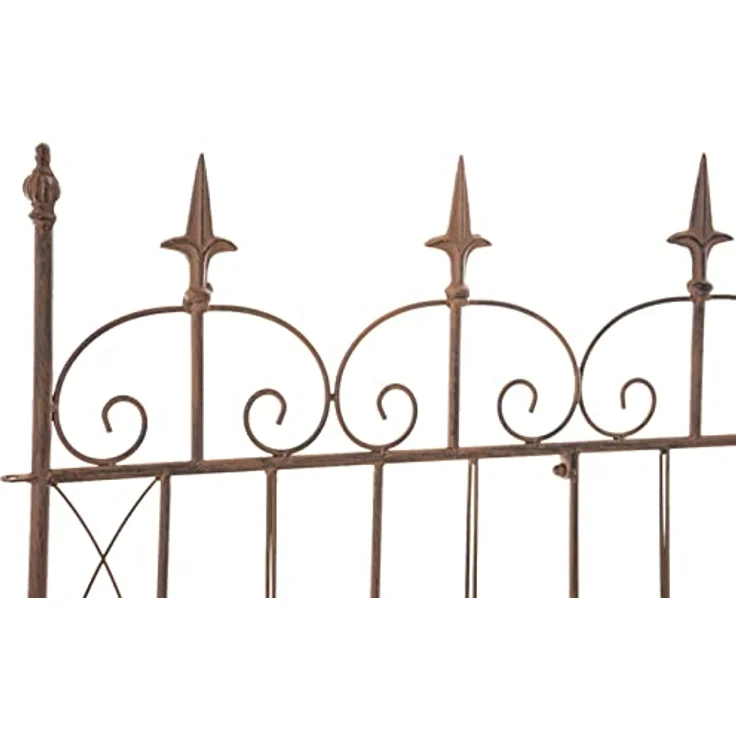 CLP 4er Set Eisen-Gartenzäune Mangold I Individuelle erweiterbare Rankzäune I Rankgitter im Landhausstil, Farbe:antik braun – Bild 3