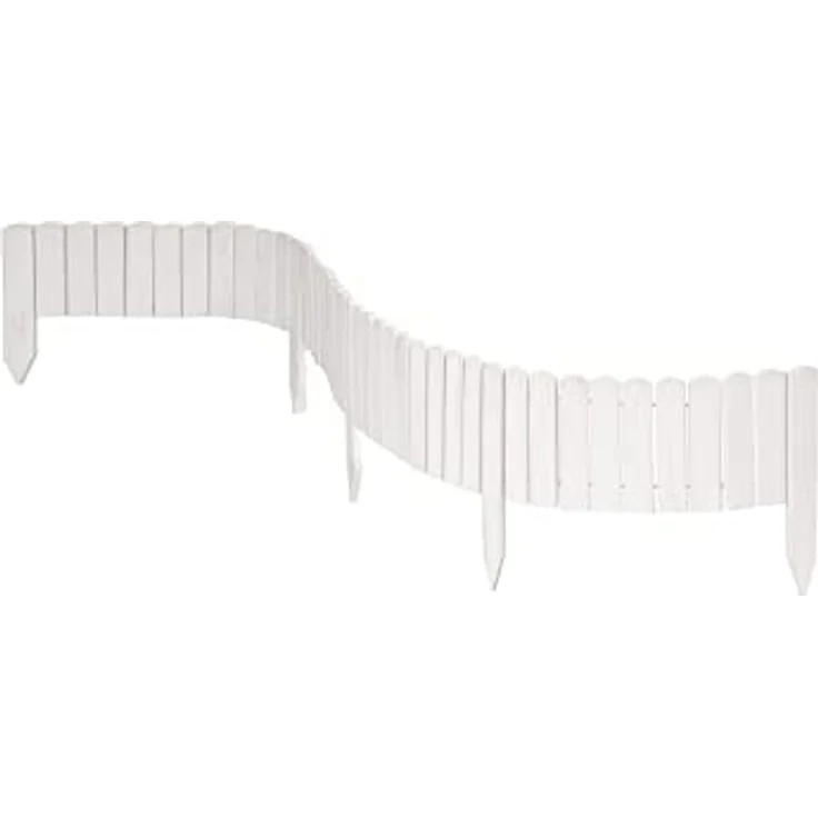 Garronda Beeteinfassung Holz Rollzaun Holzzaun 200 x 8 cm imprägniert Flexibler Rollborder Rasenkante Palisade Gartenzaun Umzäunung für Garten GD-0046 (Weiß, Höhe: 8 cm) – Bild 3
