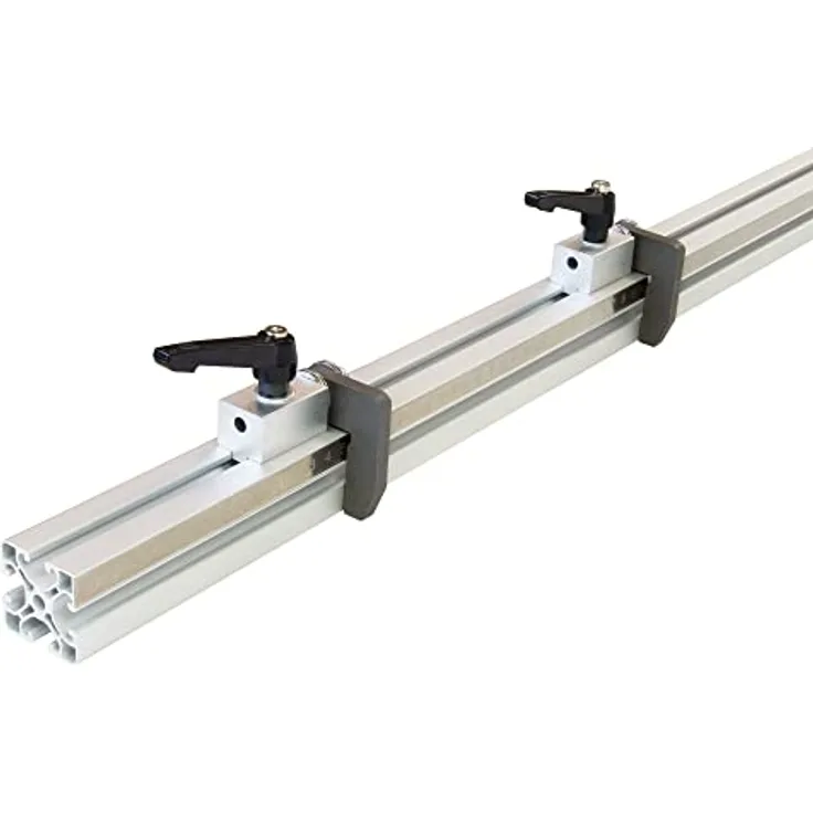 SCHMIDT systemprofile Längenanschlag D 2m Aluminium-Profil Säge-Anschlag Links-Rechts Maßband 2x Ablängklappe