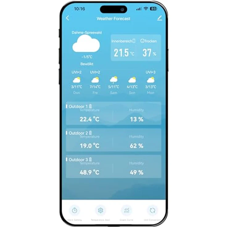 Techno Line WD3000 WLAN-Wetterstation mit 4-Tage-Vorhersage, max. 1 Sensor, innovative Tuya-Technologie – Bild 3
