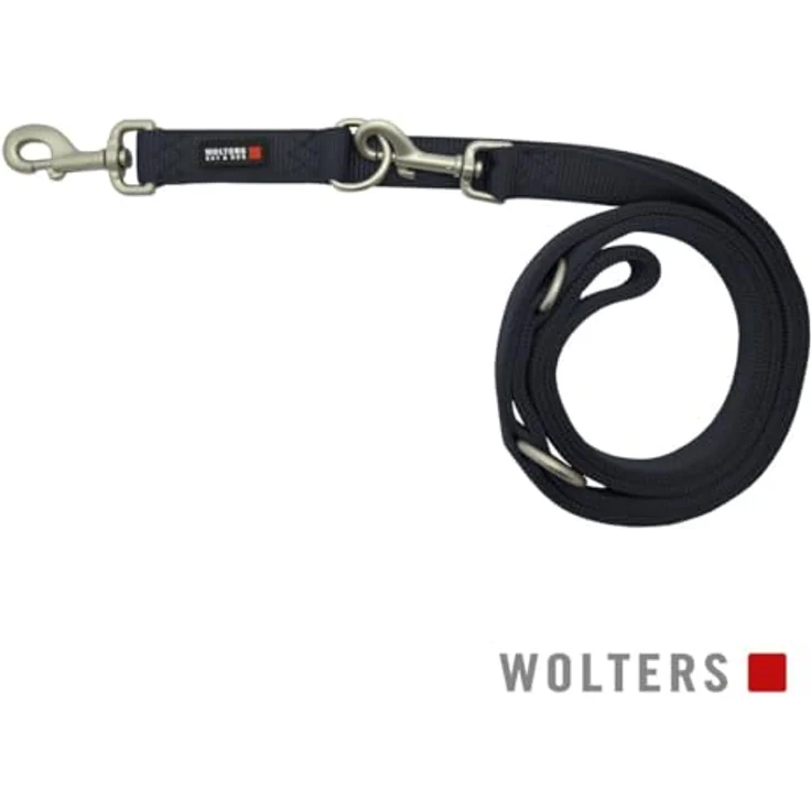Wolters Professional Führleine Gr.L, 200 cm x 2,0 cm, dreifach verstellbar, doppellagiges Gurtband, graphit – Bild 2