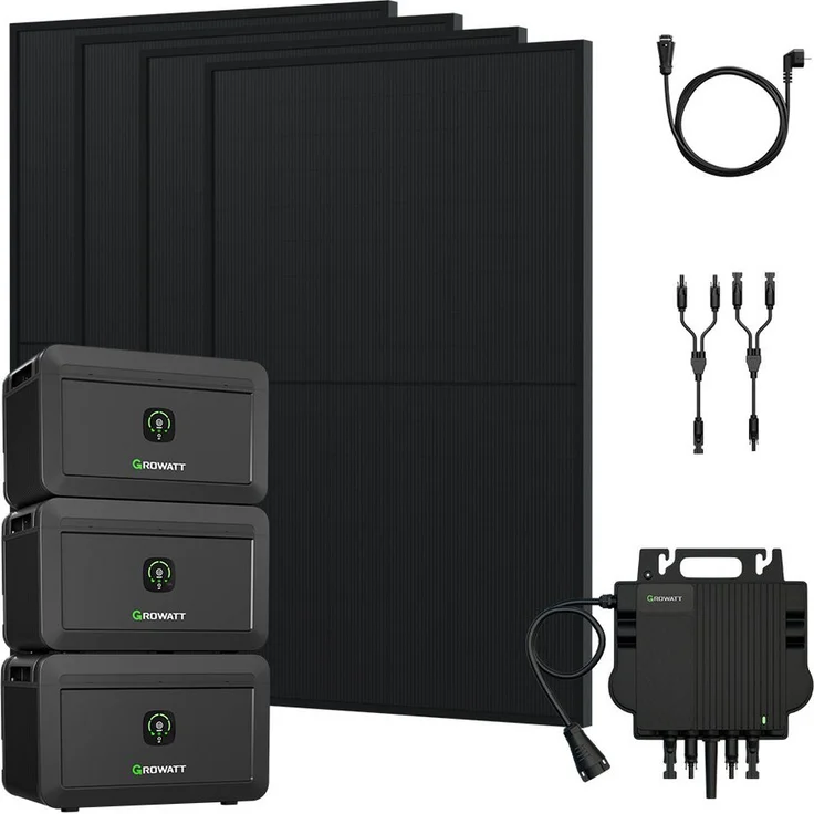 Growatt NOAH 2000 Balkonkraftwerk, 2048Wh Speicher mit 1800W PV-Eingangsleistung, Niedrigtemperaturschutz, Fernüberwachung über App