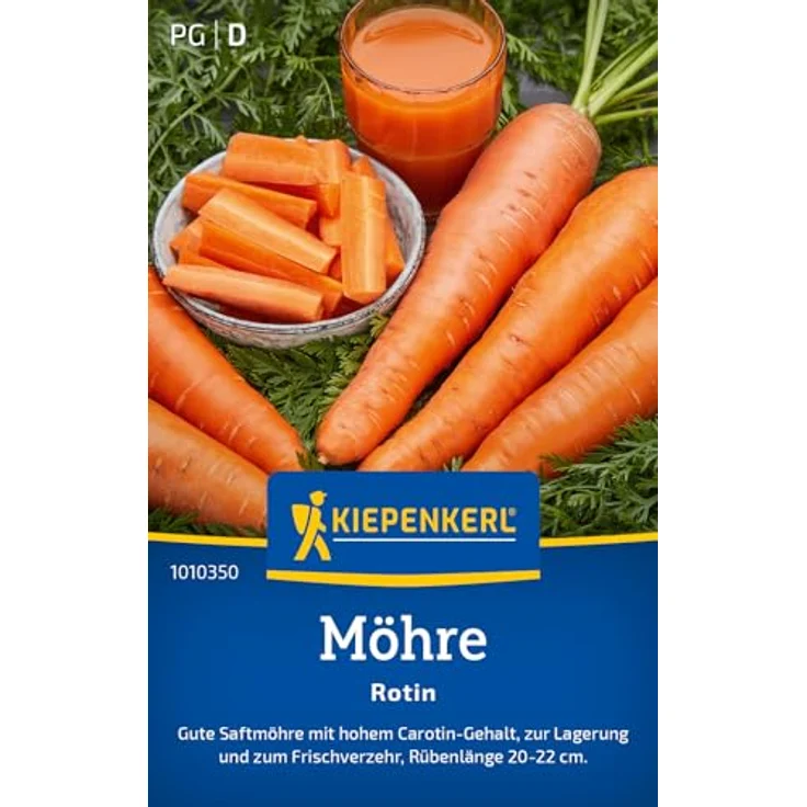 Kiepenkerl Möhren Rotin, Gemüsesamen mit hohem Carotingehalt, tiefrot – Bild 1