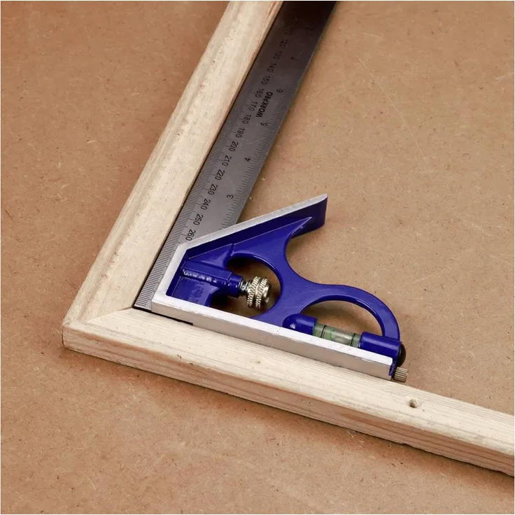 WorkPro Aluminium-Kombinationsquadrat 300 mm, Winkelmesser mit Aluminiumgehäuse