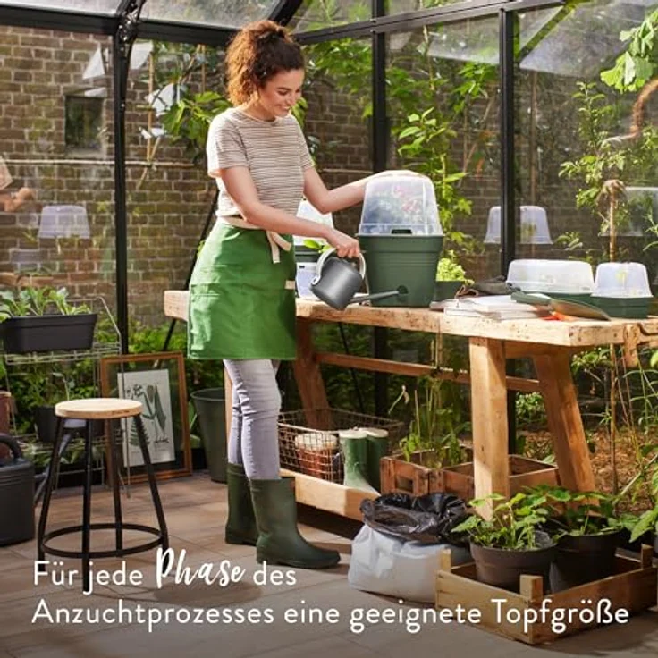 elho Green Basics Anzucht Schale Allin1 M, Recycling-Kunststoff, Wasserspeicher, Schwarz – Bild 4