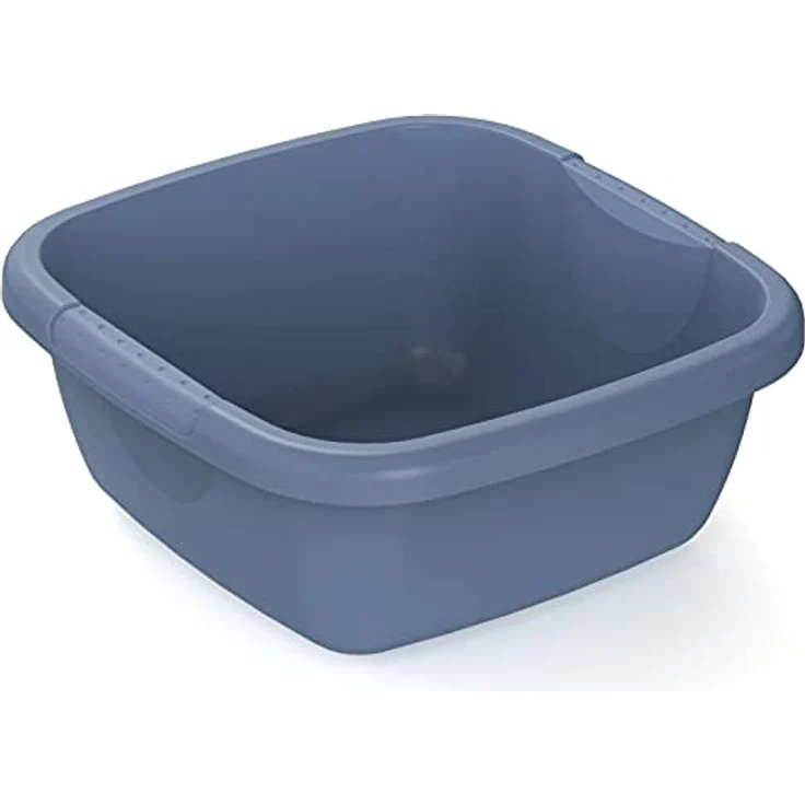 Rotho Becken Daily eckig, 5 L, mit ergonomischen Griffmulden, Horizon Blue – Bild 1