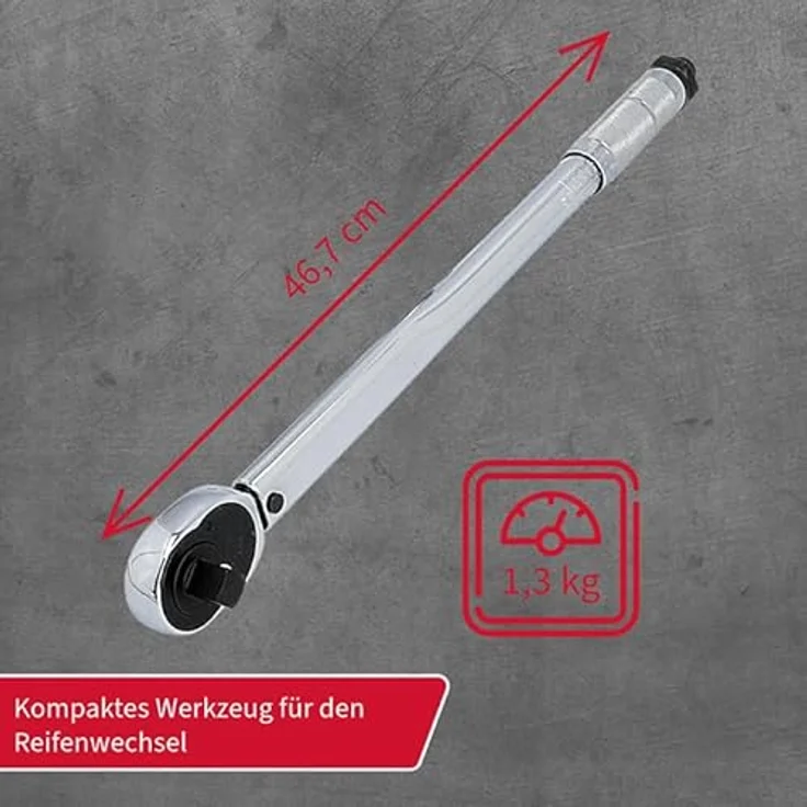 Unitec Drehmomentschlüssel m. Nüssen 17/19mm u. Verl. 20809 – Bild 6